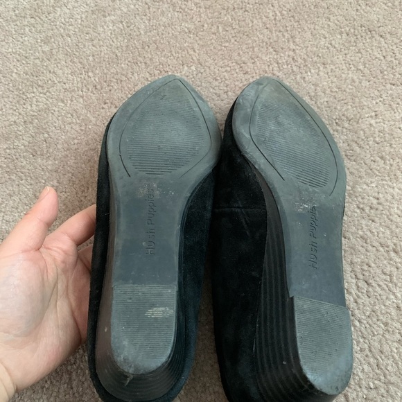 Steps by Hush Puppies black suede wedge heels wide size6 - Picture 3 of 4